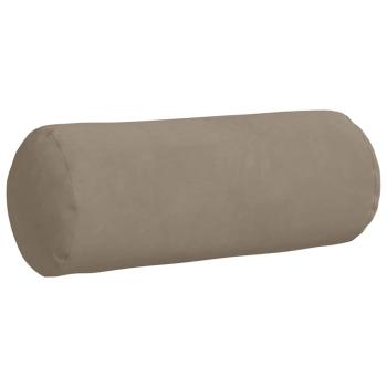 Bolsterkissen 2 stk. Mikrofaserstoff Taupe Ø 15 x 40 cm