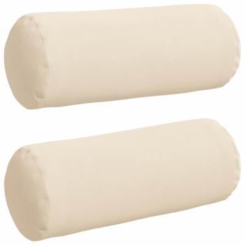 Bolsterkissen 2 Stück Beige Ø 15 x 40 cm Mikrofaserstoff