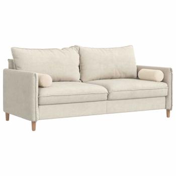 Bolsterkissen 2 Stück Beige Ø 15 x 40 cm Mikrofaserstoff