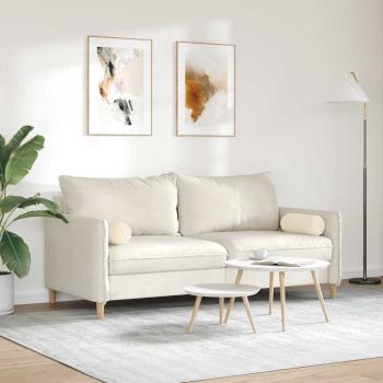 Bolsterkissen 2 Stück Beige Ø 15 x 40 cm Mikrofaserstoff
