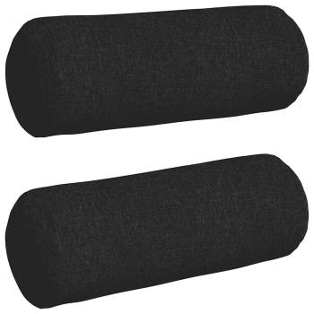 Bolsterkissen 2 stk. Stoff Schwarz Ø 25 x 70 cm