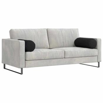 Bolsterkissen 2 stk. Stoff Schwarz Ø 25 x 70 cm