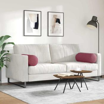 Bolsterkissen 2 stk. Stoff Weinrot Ø 25 x 70 cm