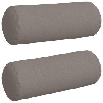Bolsterkissen 2 stk. Stoff Taupe Ø 25 x 70 cm