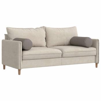 Bolsterkissen 2 stk. Stoff Taupe Ø 25 x 70 cm