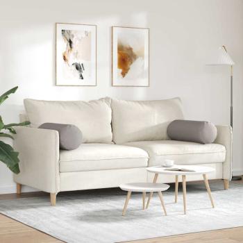 Bolsterkissen 2 stk. Stoff Taupe Ø 25 x 70 cm