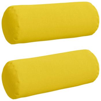 Bolsterkissen 2 stk. Stoff Helles Gelb Ø 25 x 70 cm