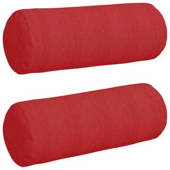 Bolsterkissen 2 stk. Stoff Rot Ø 25 x 70 cm