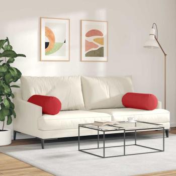 Bolsterkissen 2 stk. Stoff Rot Ø 25 x 70 cm