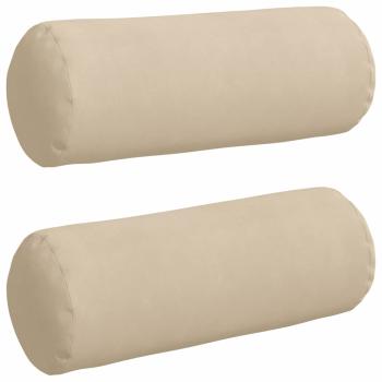 Bolsterkissen 2 Stück Creme Ø 25 x 70 cm Mikrofaserstoff
