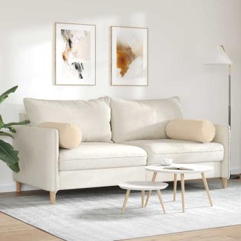 Bolsterkissen 2 Stück Creme Ø 25 x 70 cm Mikrofaserstoff