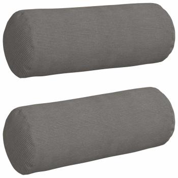 Bolsterkissen 2 Stück Hellgrau Ø 25 x 70 cm Cordstoff