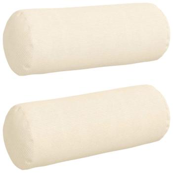 Bolsterkissen 2 Stück Creme Ø 25 x 70 cm Cordstoff