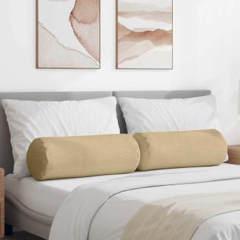 ARDEBO.de - Bolsterkissen 2 Stück Grau-Grün Ø 25 x 70 cm Cordstoff