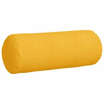Bolsterkissen 2 Stück Helles Gelb Ø 25 x 70 cm Cordstoff