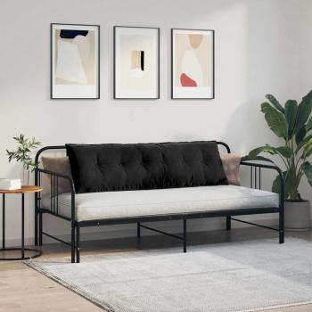 Rückenkissen Schwarz 160 x 50 cm Cordstoff