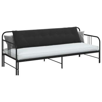 Rückenkissen Schwarz 200 x 50 cm Cordstoff