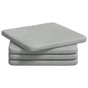Sitzkissen 4 stk. Samt Hellgrau 40 x 40 x 3 cm