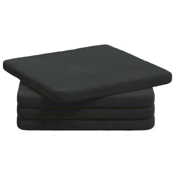 Sitzkissen 4 stk. Samt Schwarz 40 x 40 x 3 cm
