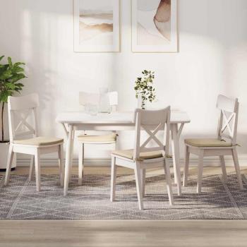 ARDEBO.de - Sitzkissen 4 Stk. Mikrofaserstoff Creme 40 x 40 x 3 cm