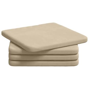 Sitzkissen 4 Stk. Mikrofaserstoff Creme 40 x 40 x 3 cm