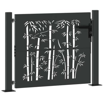 Gartentor 110 x 105 cm Pulverbeschichteter Stahl Abschließbar