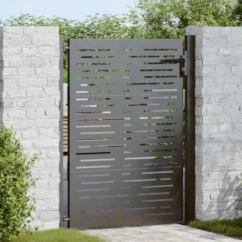 ARDEBO.de - Gartentor Schwarz 110 x 130 cm Pulverbeschichteter Stahl