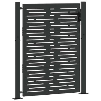 Gartentor Schwarz 110 x 130 cm Pulverbeschichteter Stahl