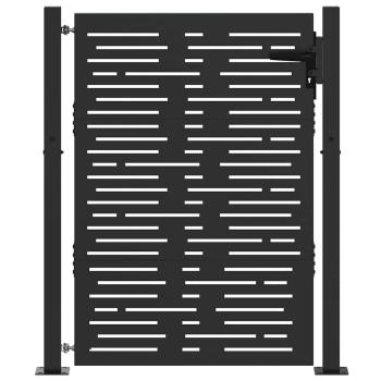 Gartentor Schwarz 110 x 155 cm Pulverbeschichteter Stahl