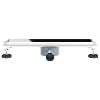Duschabfluss mit Glashülle und 360° Siphon Schwarz 50 cm