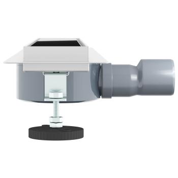 Duschabfluss mit Glashülle und 360° Siphon Schwarz 50 cm