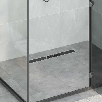 ARDEBO.de - Duschabfluss mit Glashülle und 360° Siphon Schwarz 60 cm