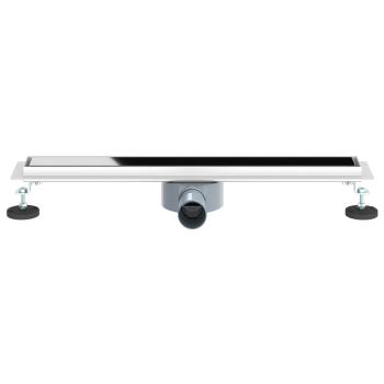 Duschabfluss mit Glashülle und 360° Siphon Schwarz 60 cm