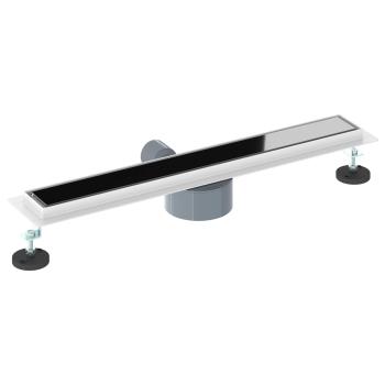 Duschabfluss mit Glashülle und 360° Siphon Schwarz 60 cm
