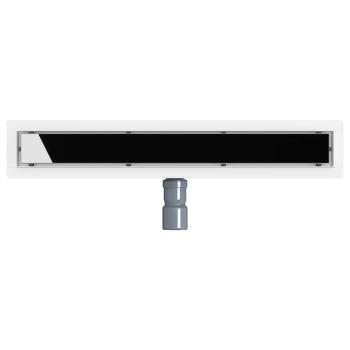 Duschabfluss mit Glashülle und 360° Siphon Schwarz 60 cm