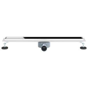 Duschabfluss mit Glashülle und 360° Siphon Schwarz 70 cm