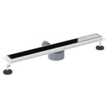Duschabfluss mit Glashülle und 360° Siphon Schwarz 70 cm