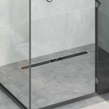 ARDEBO.de - Duschabfluss mit Glashülle und 360° Siphon Schwarz 80 cm