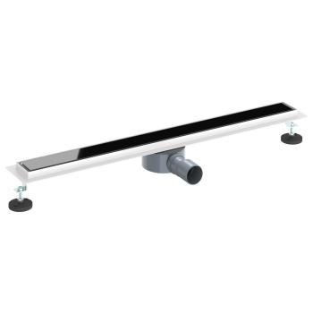 Duschabfluss mit Glashülle und 360° Siphon Schwarz 80 cm