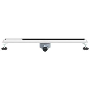 Duschabfluss mit Glashülle und 360° Siphon Schwarz 80 cm