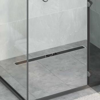 ARDEBO.de - Duschabfluss mit Glashülle und 360° Siphon Schwarz 90 cm