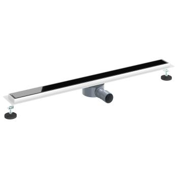 Duschabfluss mit Glashülle und 360° Siphon Schwarz 90 cm