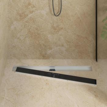 Duschabfluss mit Glashülle und 360° Siphon Schwarz 90 cm