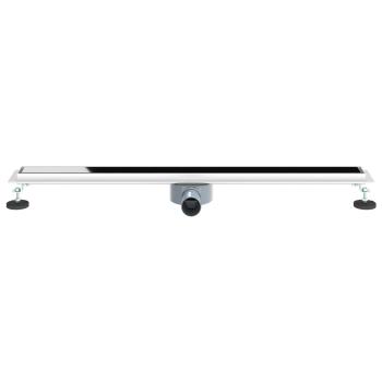 Duschabfluss mit Glashülle und 360° Siphon Schwarz 90 cm