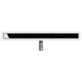 Duschabfluss mit Glashülle und 360° Siphon Schwarz 90 cm