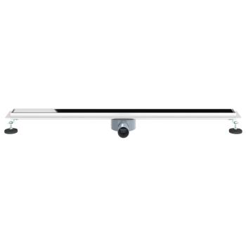 Duschabfluss mit Glashülle und 360° Siphon Schwarz 100 cm