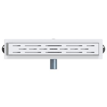 Duschabfluss mit Glashülle und 360° Siphon Silber 50 cm