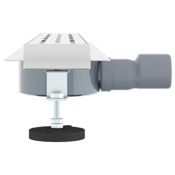 Duschabfluss mit Glashülle und 360° Siphon Silber 60 cm