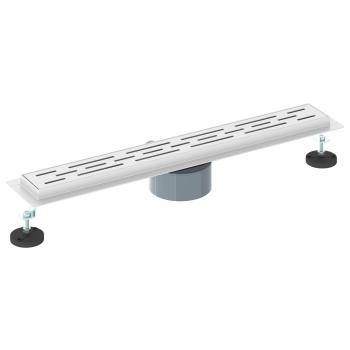 Duschabfluss mit Glashülle und 360° Siphon Silber 60 cm