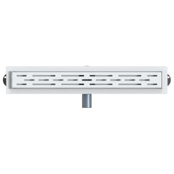 Duschabfluss mit Glashülle und 360° Siphon Silber 60 cm